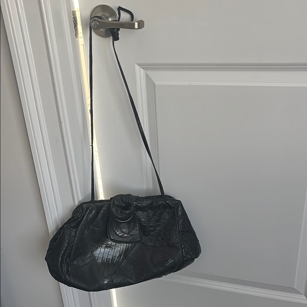 Vintage Elegant Black Leather Women's Bag